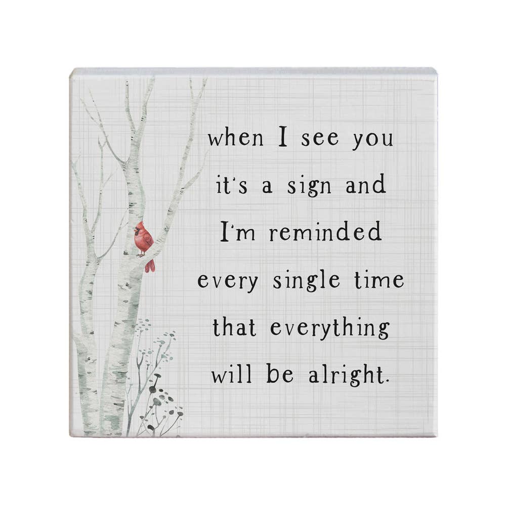 When I See Christmas Tabletop Block Sign Decor