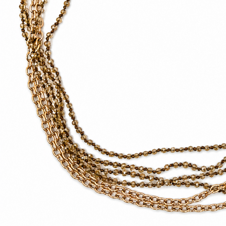 Multistrand Beaded & Chain Layering Necklace
