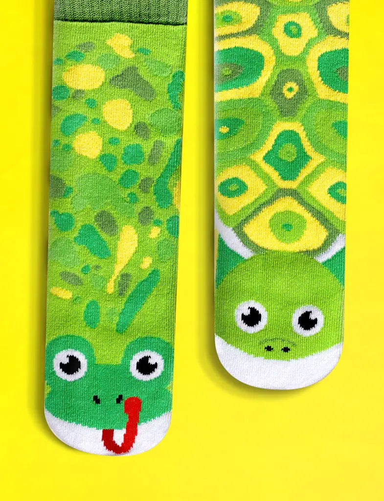 Frog & Turtle Mismatched Non-Slip Kids Socks