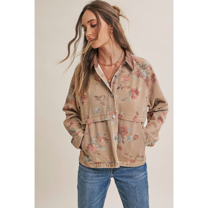 Wild Rose Vintage Floral Twill Jacket
