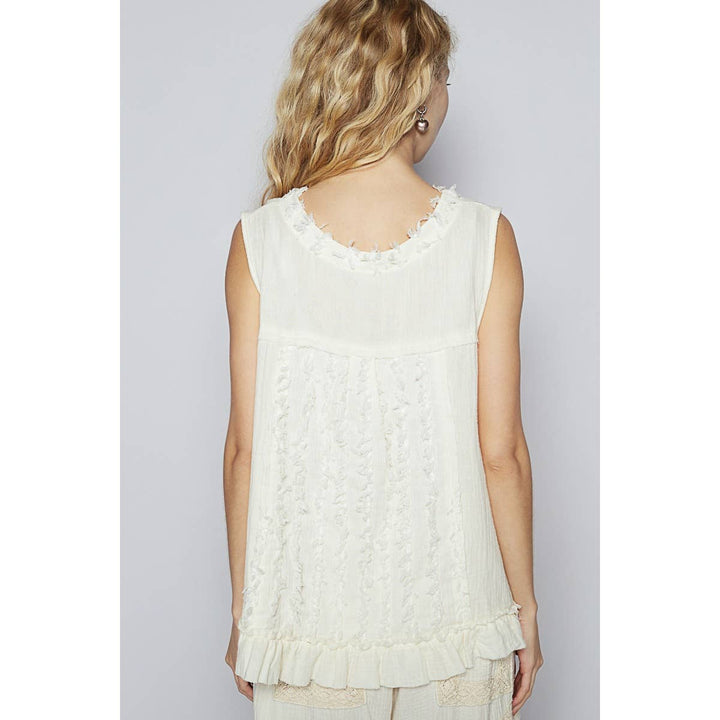 Sleeveless Textured Woven Top