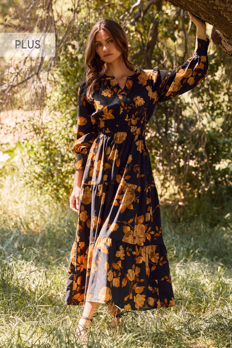 Autumn Bloom Plus Size Maxi Dress – Effortless Boho Elegance
