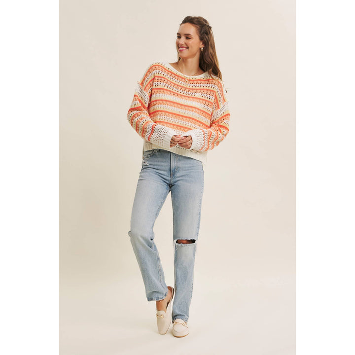 Bright Multi Stripe Crochet Top