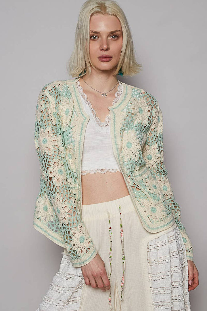 Crochet Floral Lace Cardigan