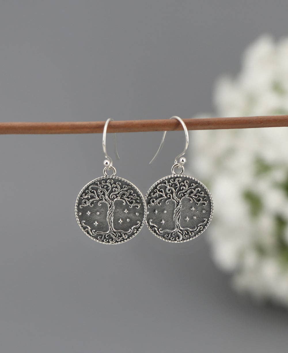 Sterling Silver Tree of Life Earrings