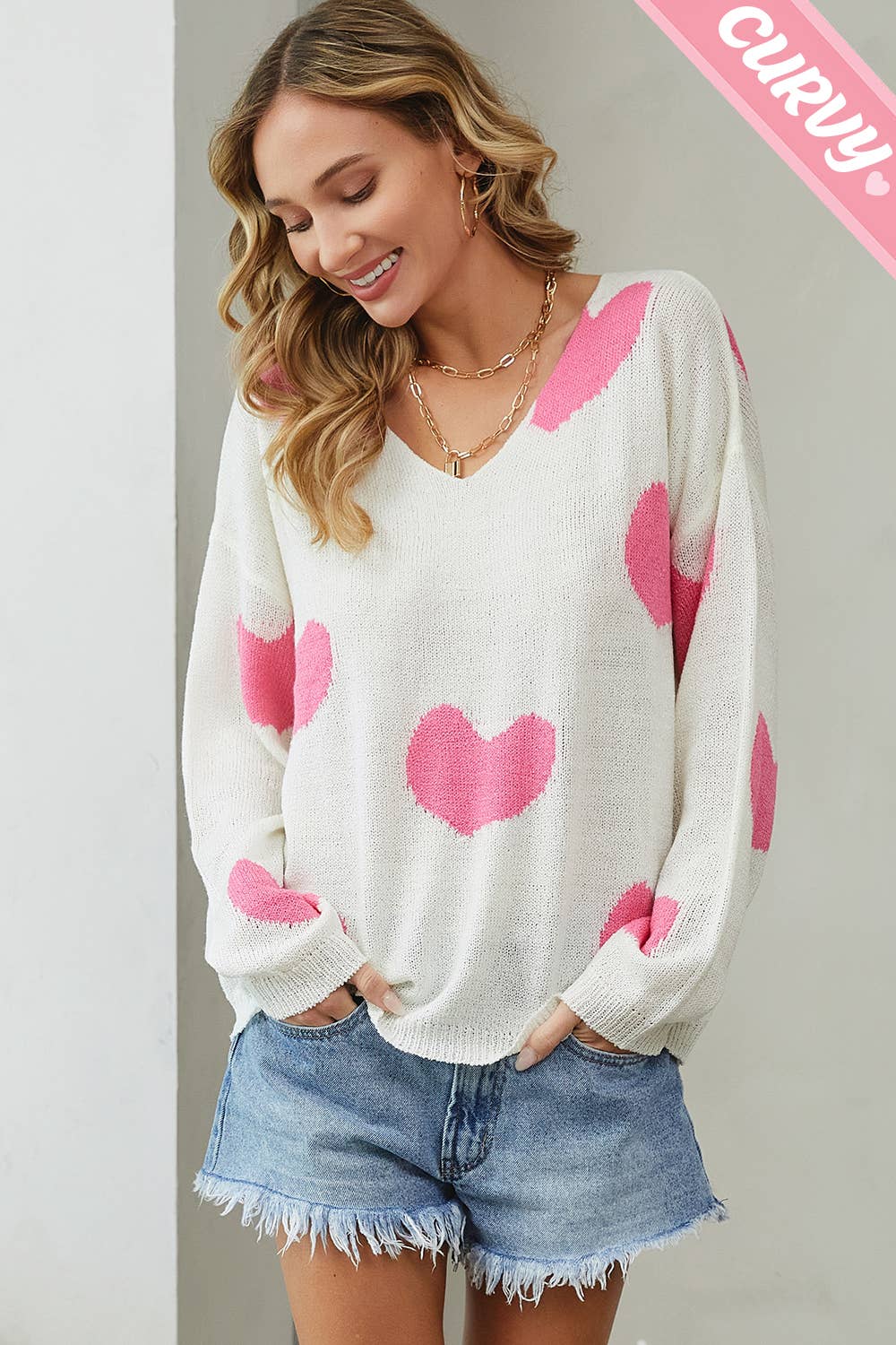 Heart Sweater - Plus Size