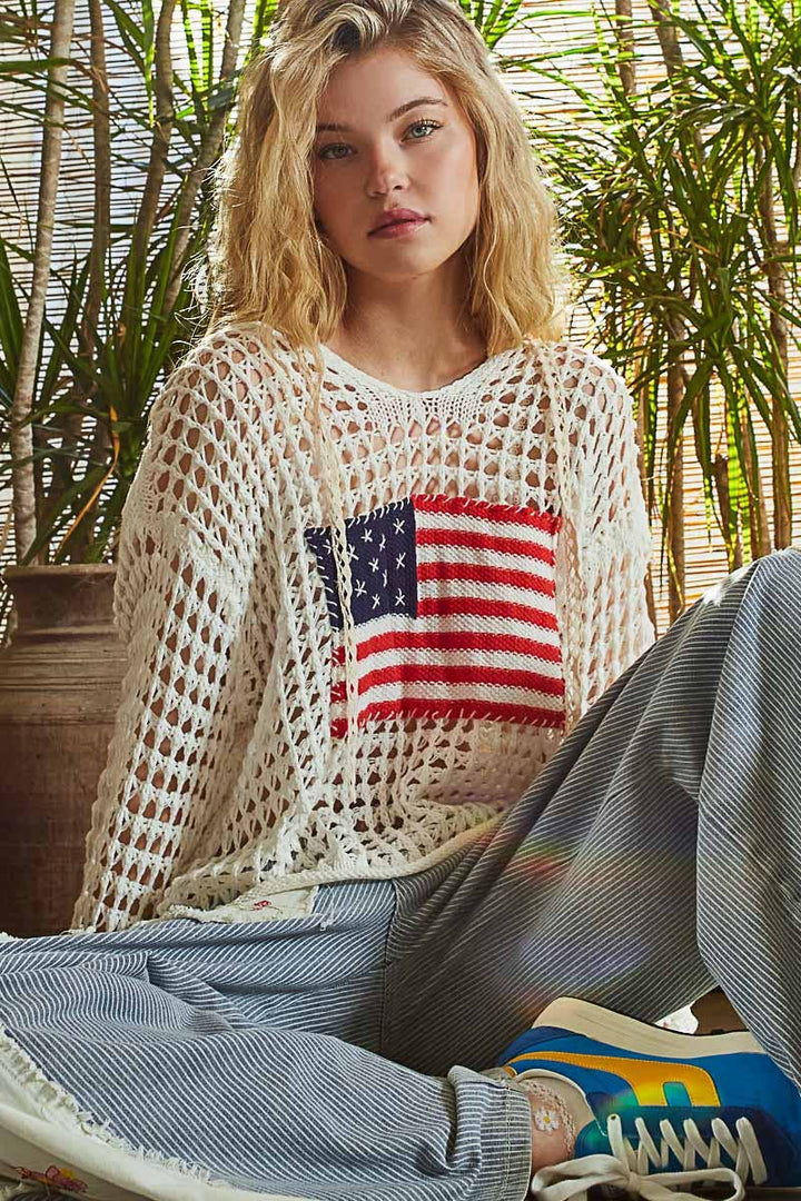 American Flag Hooded Sweater