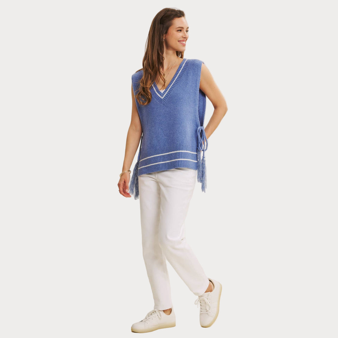 Side-Tie Sweater Vest – Modern Boho Layering Piece