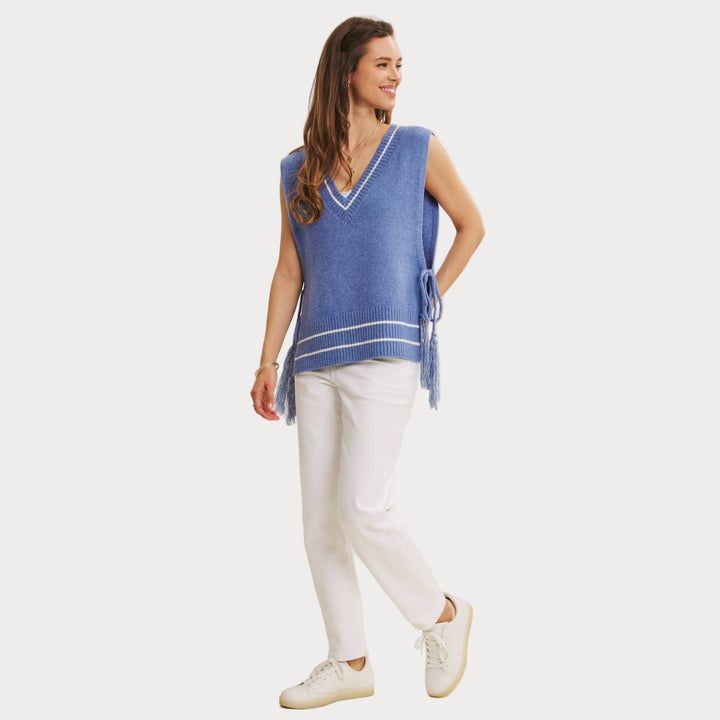 Side-Tie Sweater Vest – Modern Boho Layering Piece