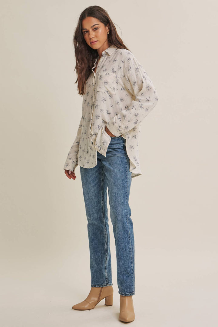 Floral Cotton Gauze Button-Up – Effortless Everyday Style