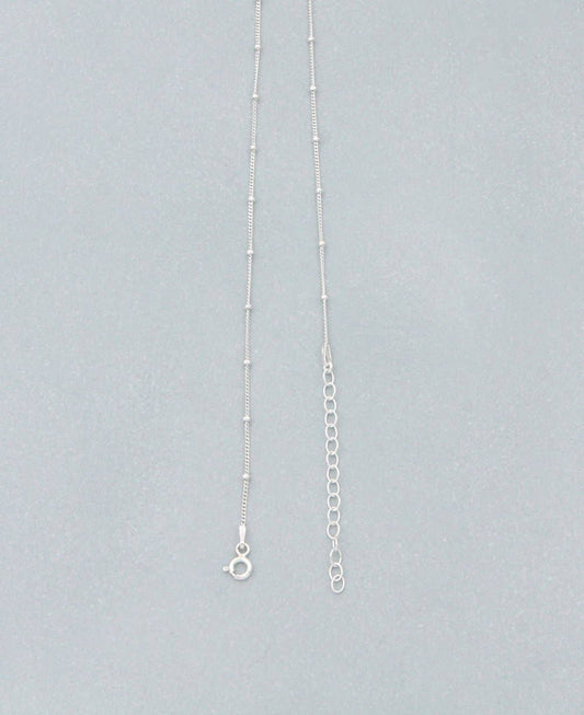 Sterling Silver Beaded Curb Chain, Adjustable