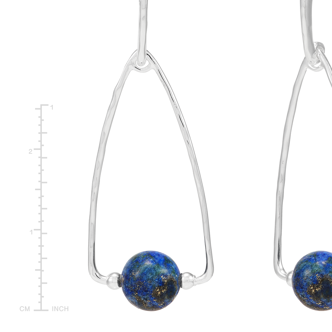 'Minding Me' Sterling Silver Natural Lapis Drop Earrings