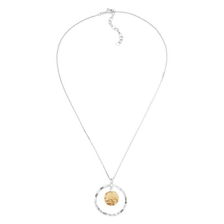 'Marbella' Disc Pendant in Sterling Silver