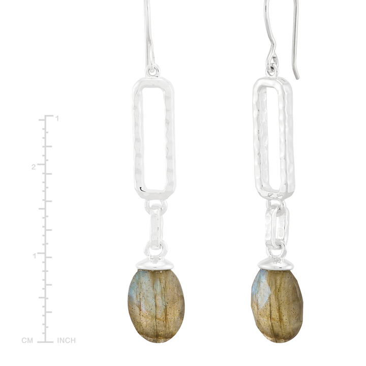 'Crisp Air' Sterling Silver Labradorite Drop Earring