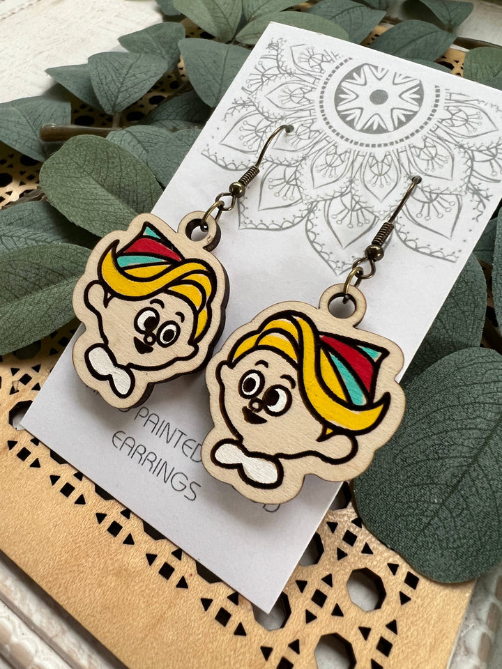 Wooden Earrings - Christmas Dentist