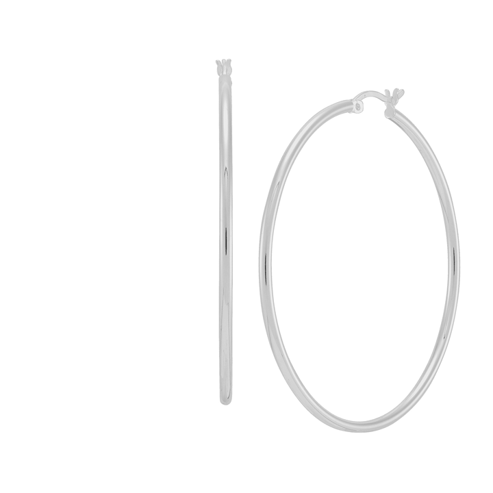 'Mirrored Dreams' Hoop Earrings in Sterling Silver