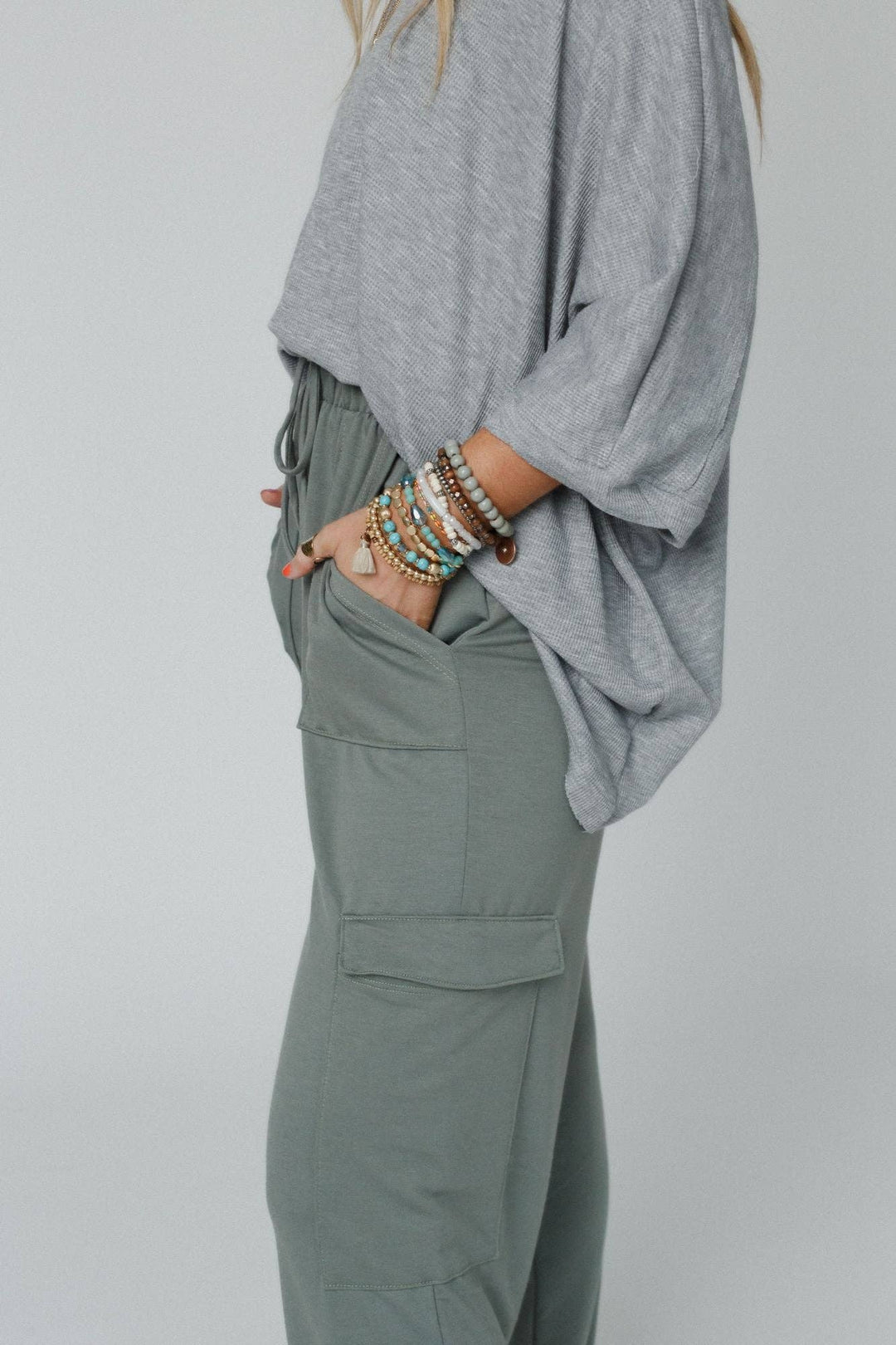 Easy Mornings Cinched Pants - Light Olive