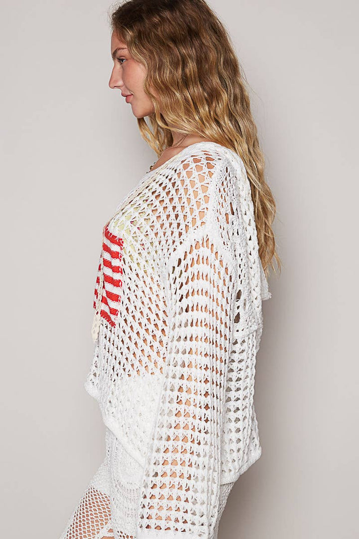 American Flag Hooded Sweater