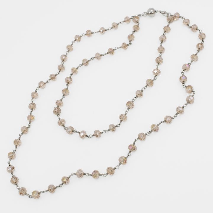Crystal Rosary Beaded Layering Necklace – 6 Colors