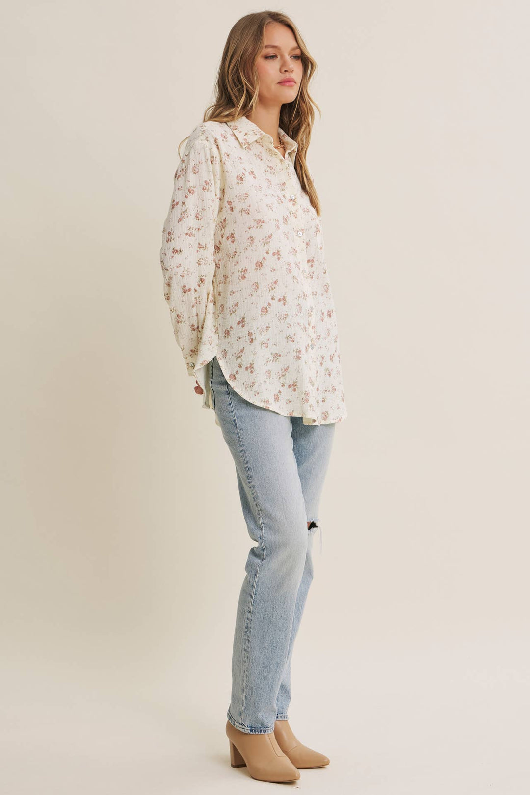 Floral Cotton Gauze Button-Up – Effortless Everyday Style