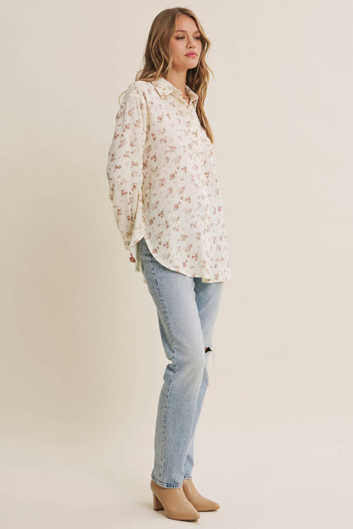 Floral Cotton Gauze Button-Up – Effortless Everyday Style