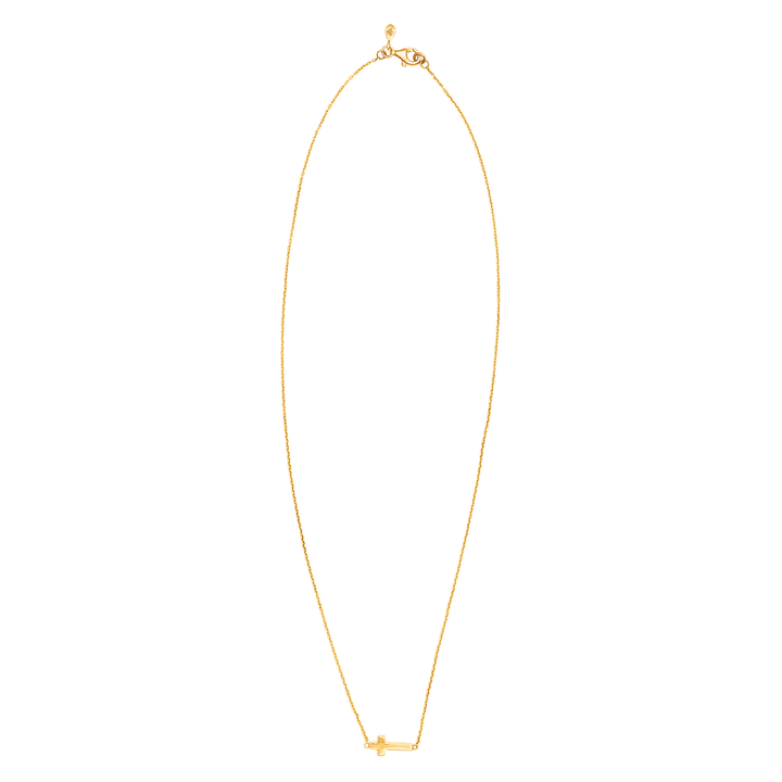 'Simplex Cross' Horizontal Cross Necklace in Sterling Silver