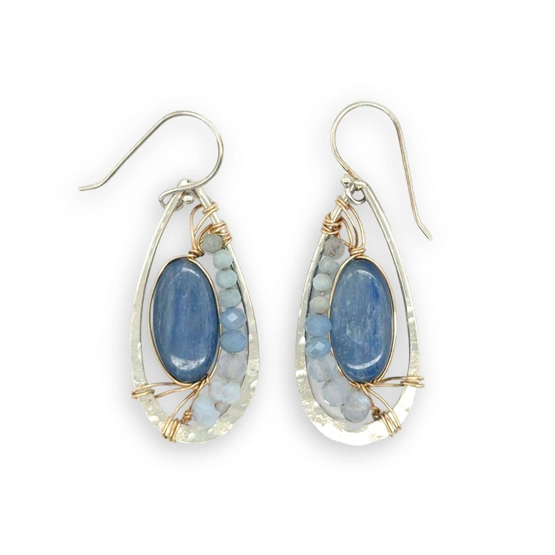 Washed Denim Blue Kyanite Earrings