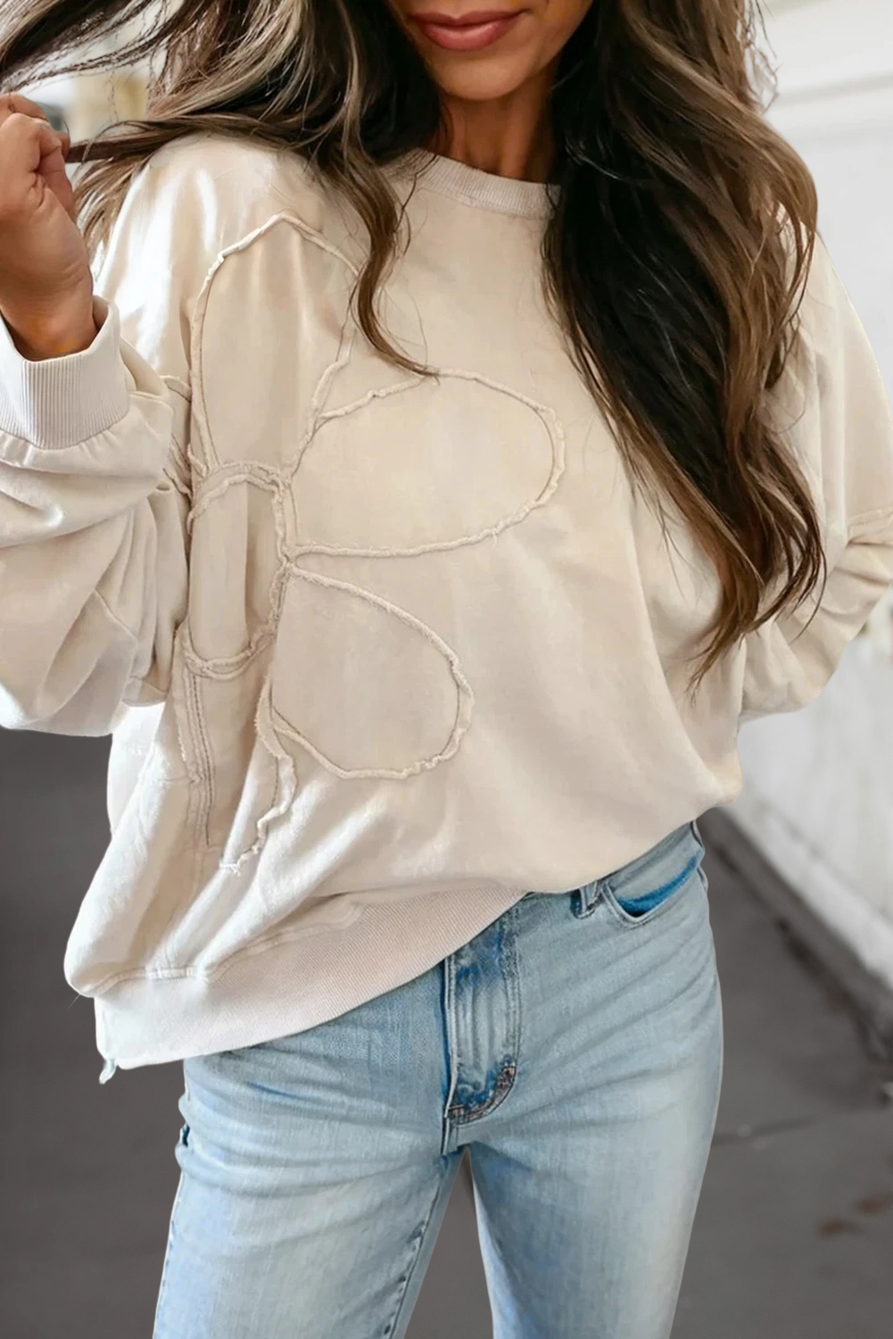 Flower Patch Drop Shoulder Loose Fit Top | S-XL