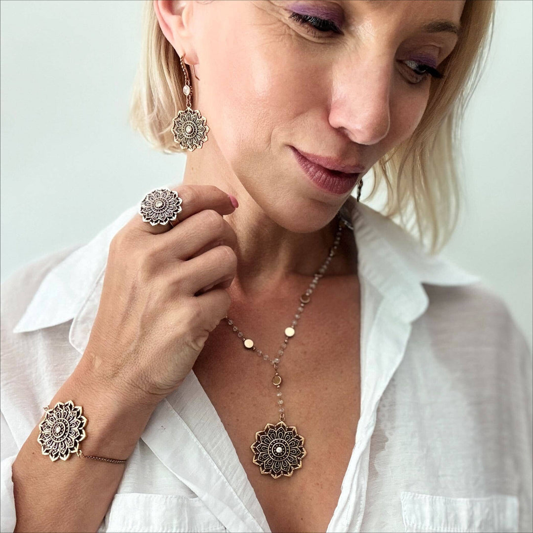 Remember Who You Are Crystal Mandala Pendant Necklace