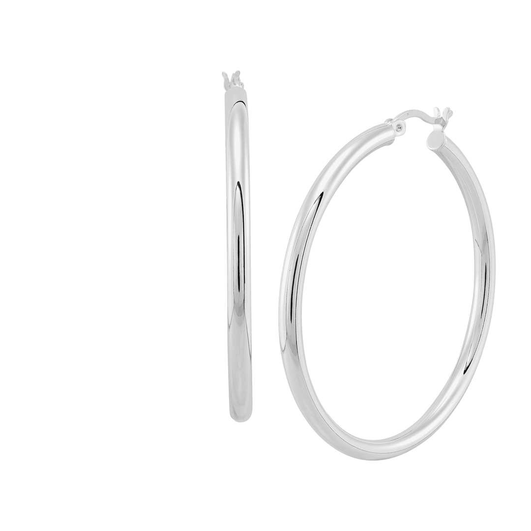 'Smooth Falling' Hoop Earrings in Sterling Silver