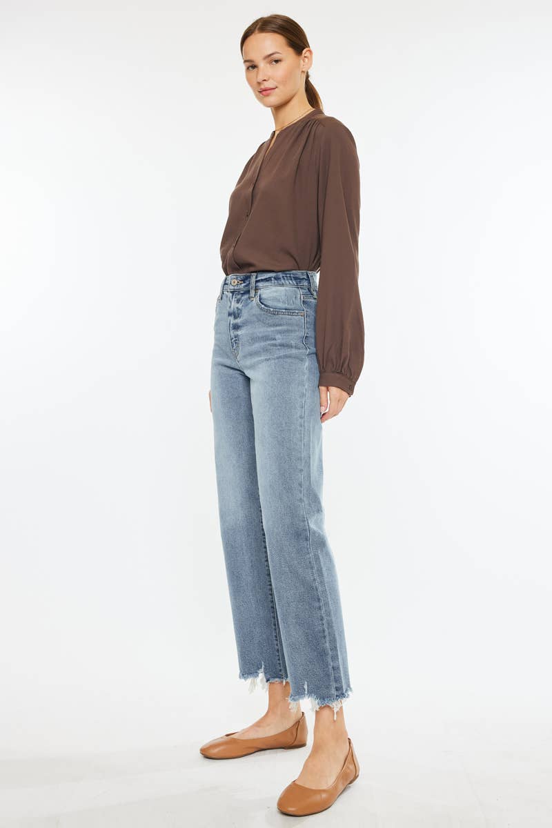 Violet High Rise Slim Wide Leg Jeans