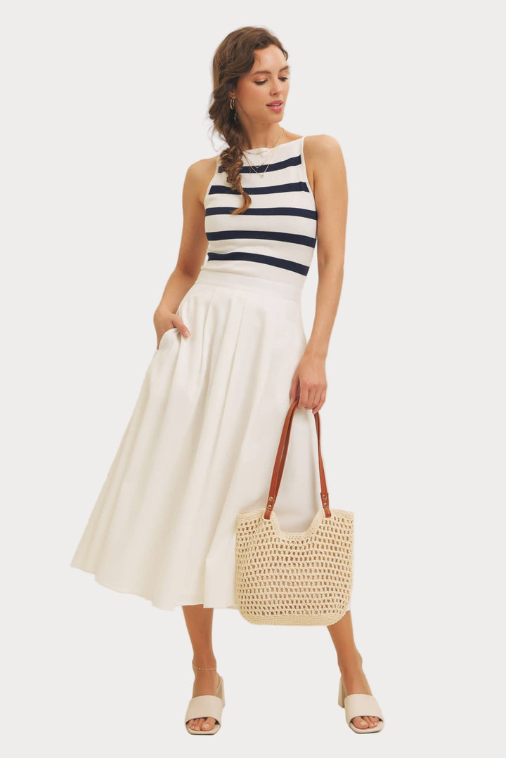 Striped Sweater Tank | Navy & White Breton Stripe Knit Top