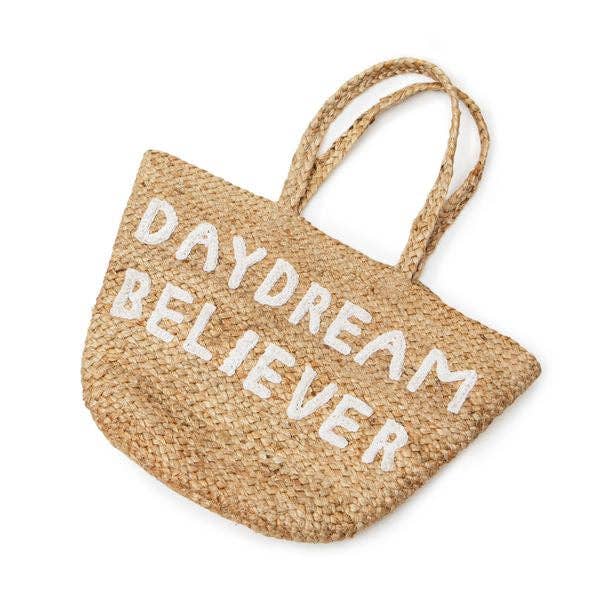 Daydream Believer Jute Tote Bag