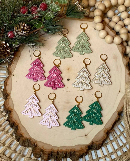 Christmas Tree Clay Earrings