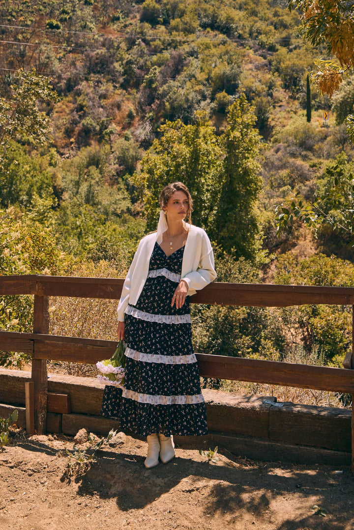 Waffle Knit Balloon Sleeve Cardigan | Cropped Sweater