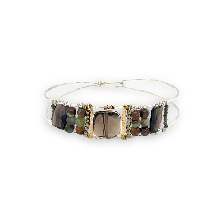 Pixel Gemstone Cuff Bracelet B419