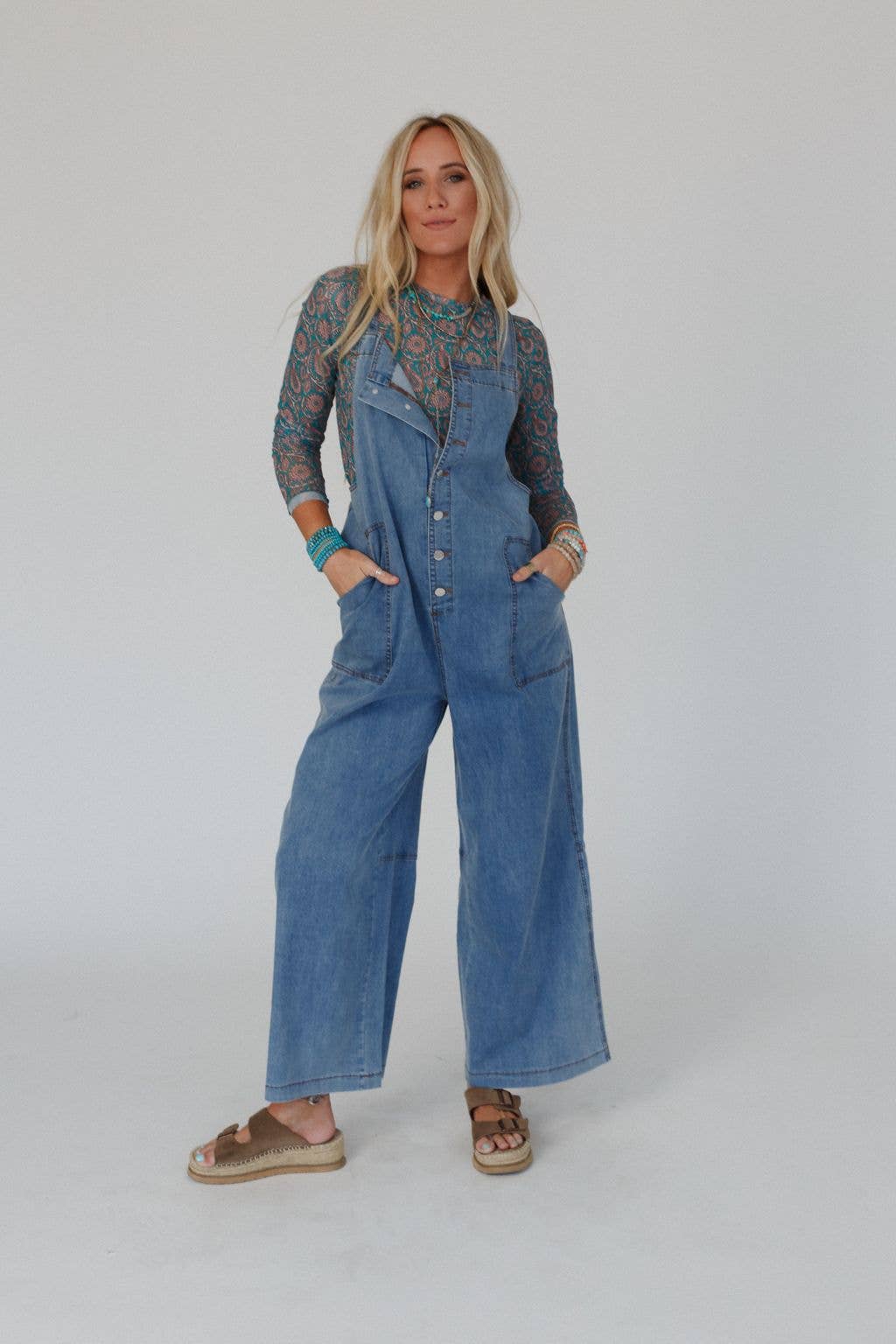 Dock Town Button Up Jumpsuit - Denim