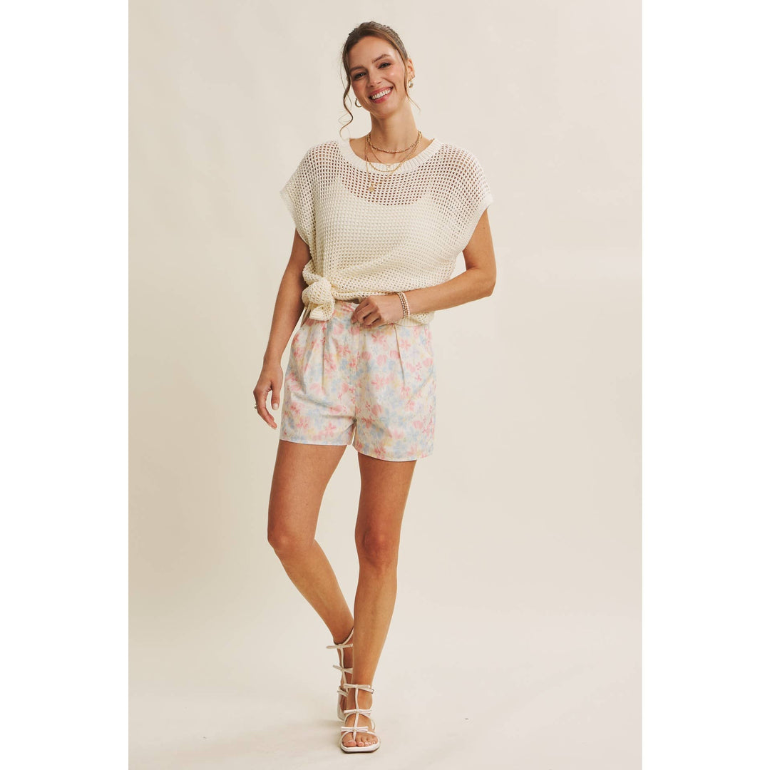 Sun-Soaked Days Open-Knit Fishnet Sweater Top