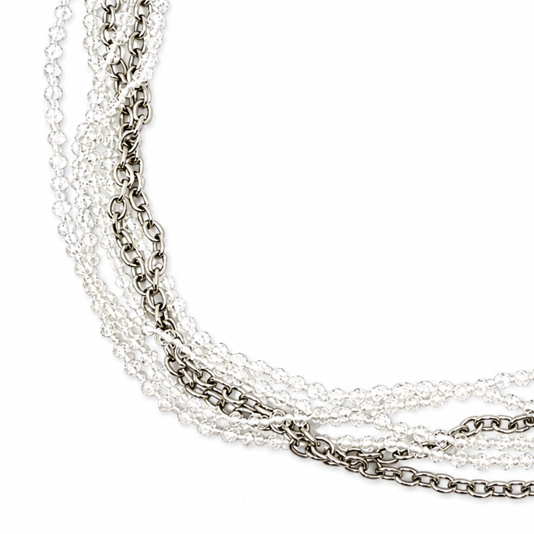 Multistrand Beaded & Chain Layering Necklace