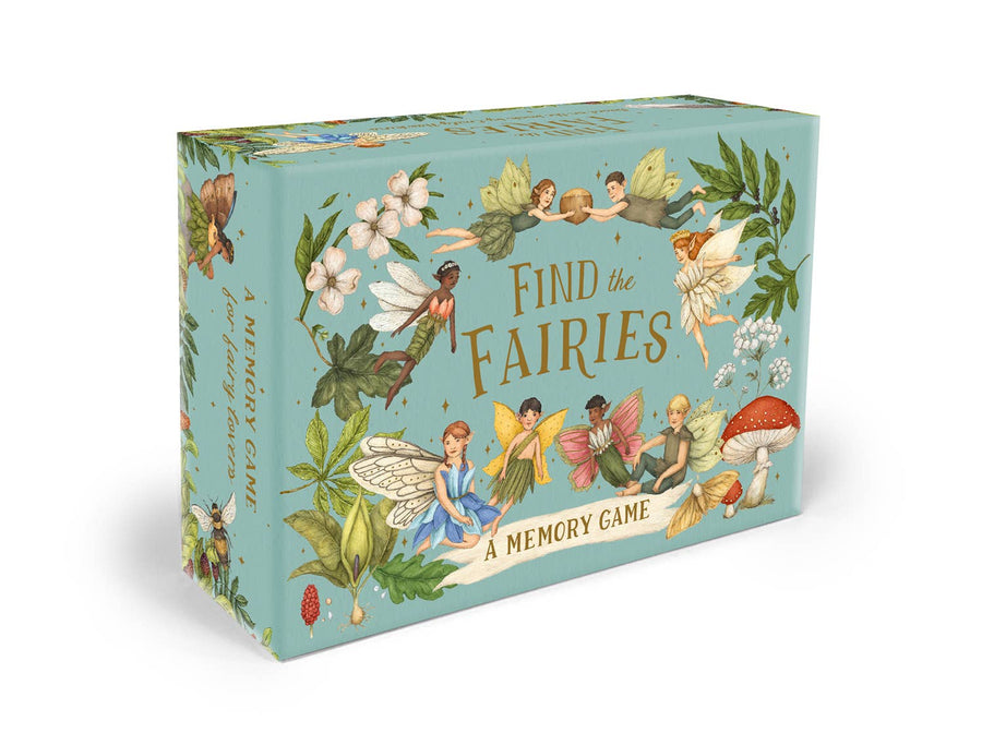 "Find the Fairies memory game box with illustrated fairies and nature artwork"