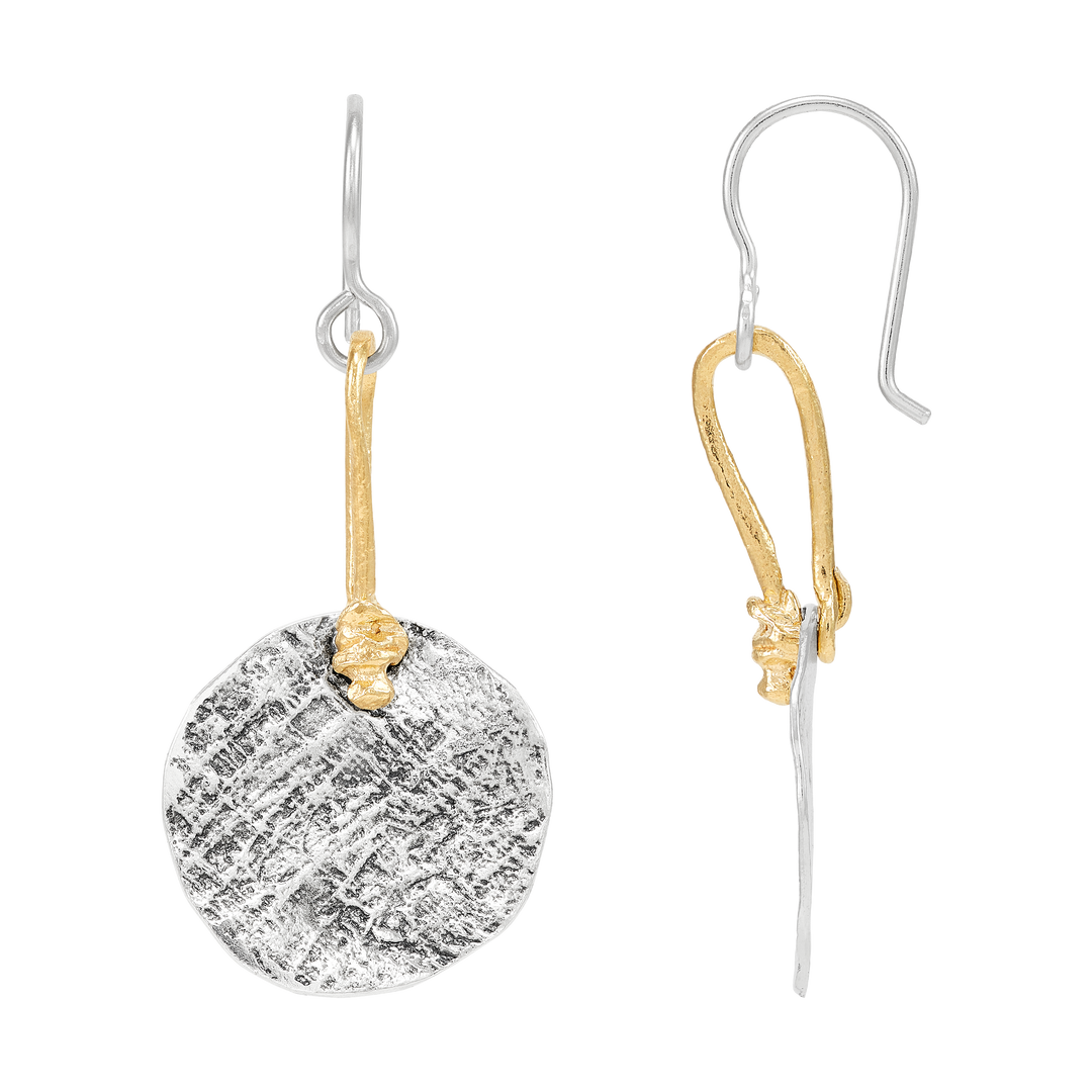 'Mastermind' Silver with 14K Gold Plating Earrings