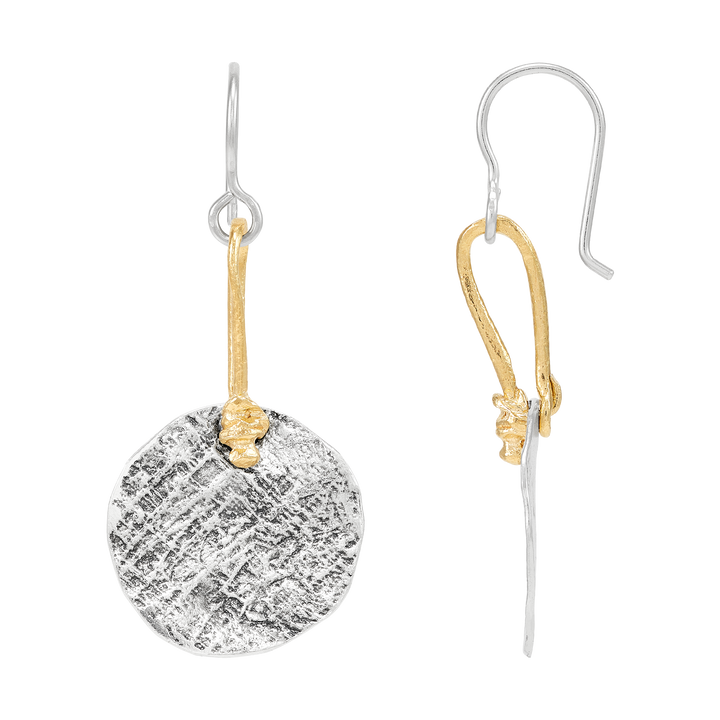 'Mastermind' Silver with 14K Gold Plating Earrings