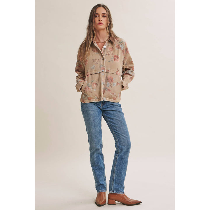 Wild Rose Vintage Floral Twill Jacket