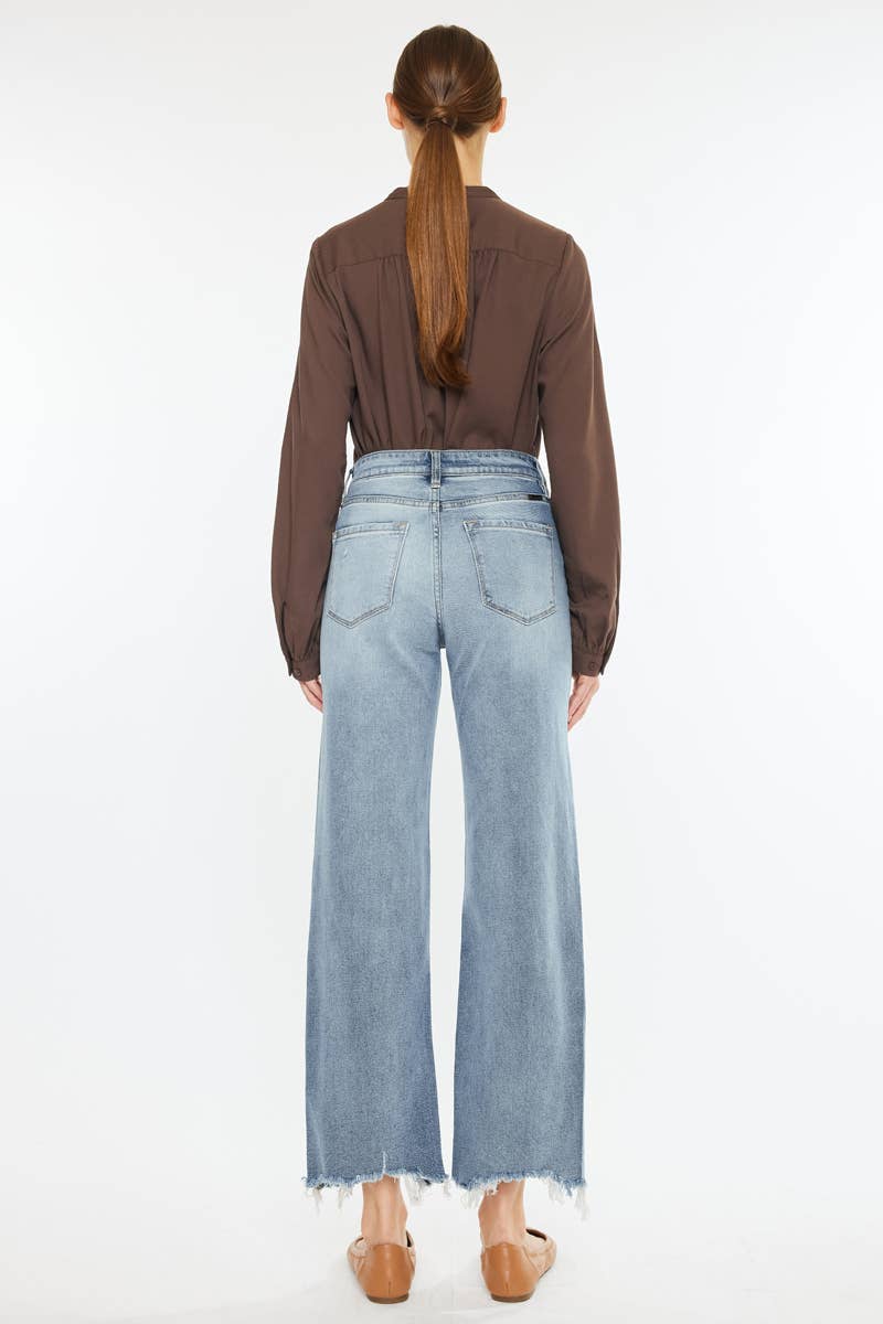 Violet High Rise Slim Wide Leg Jeans