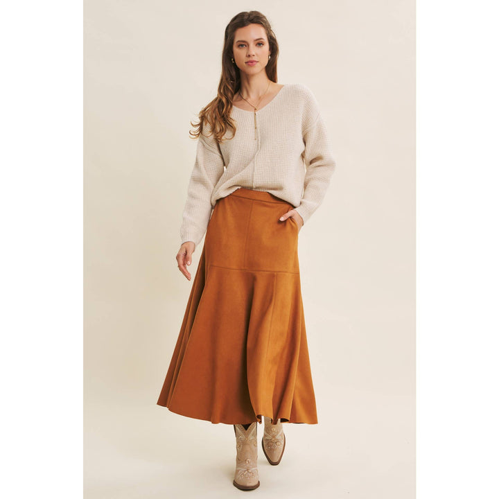 KIND TO PLANET WAFFLE SWEATER TOP WITH EXPOSED SEAM