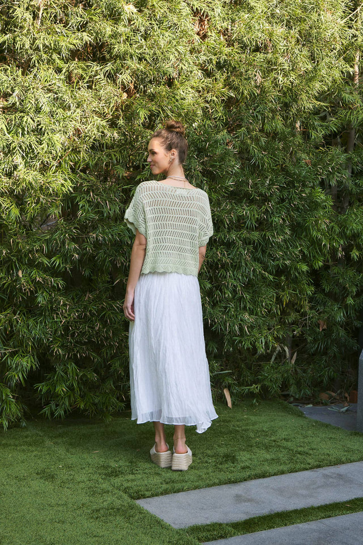 Crochet Sweater w/ Scallop Edge