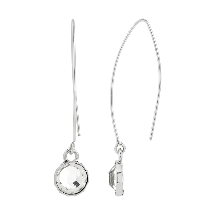 'Fresh' Sterling Silver Crystal Drop Earrings