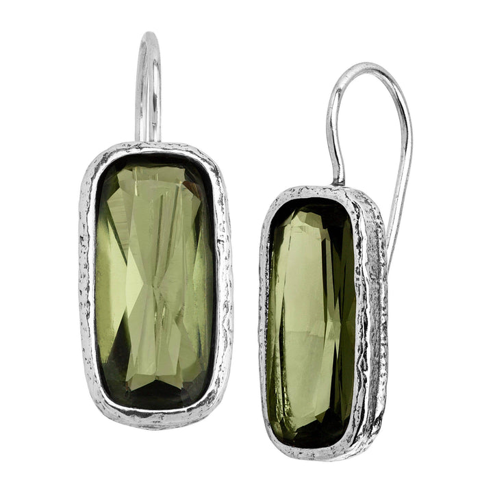 'Olivine' Green Cubic Zirconia Drop Earring