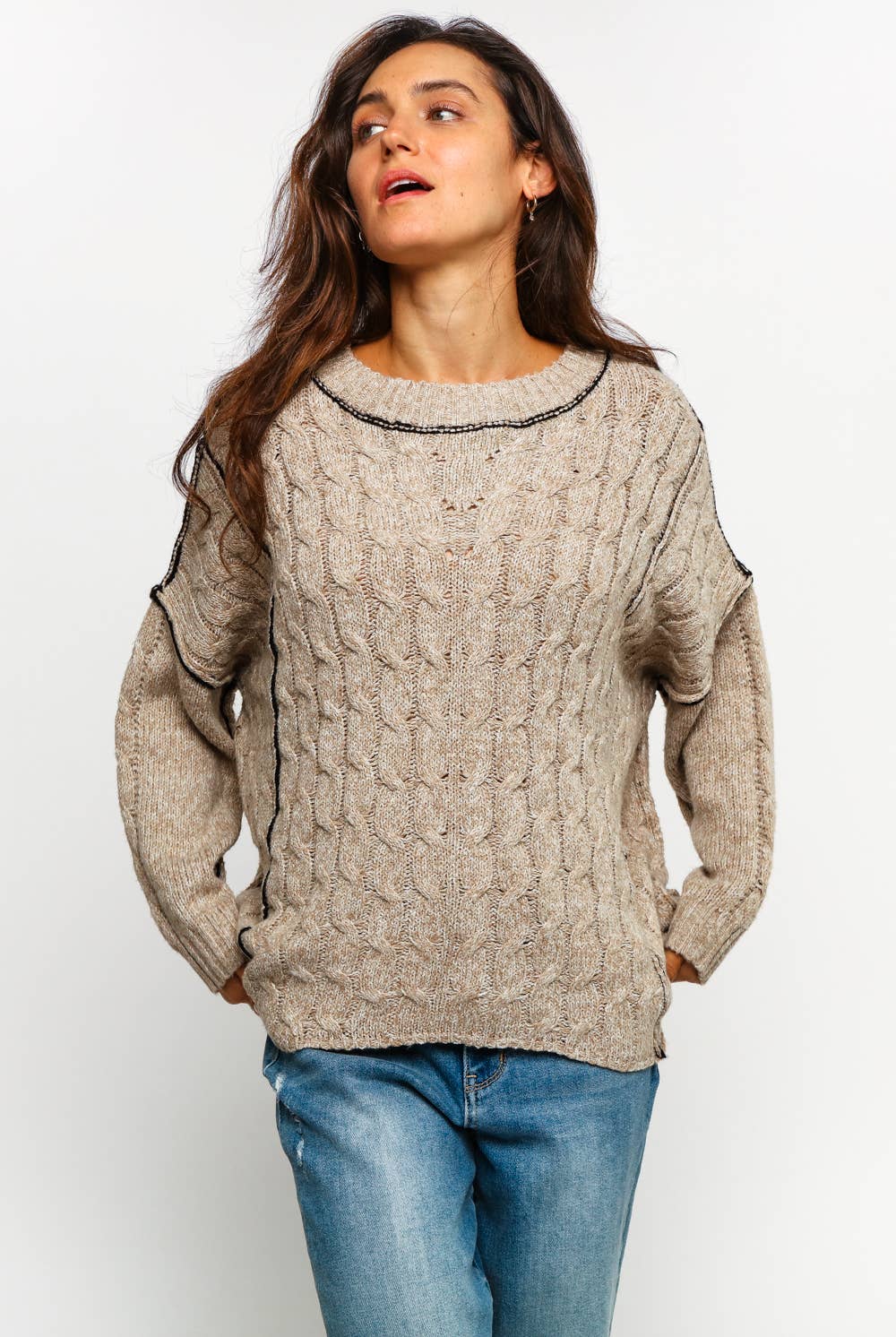 Cable Knit Sweater | Plus