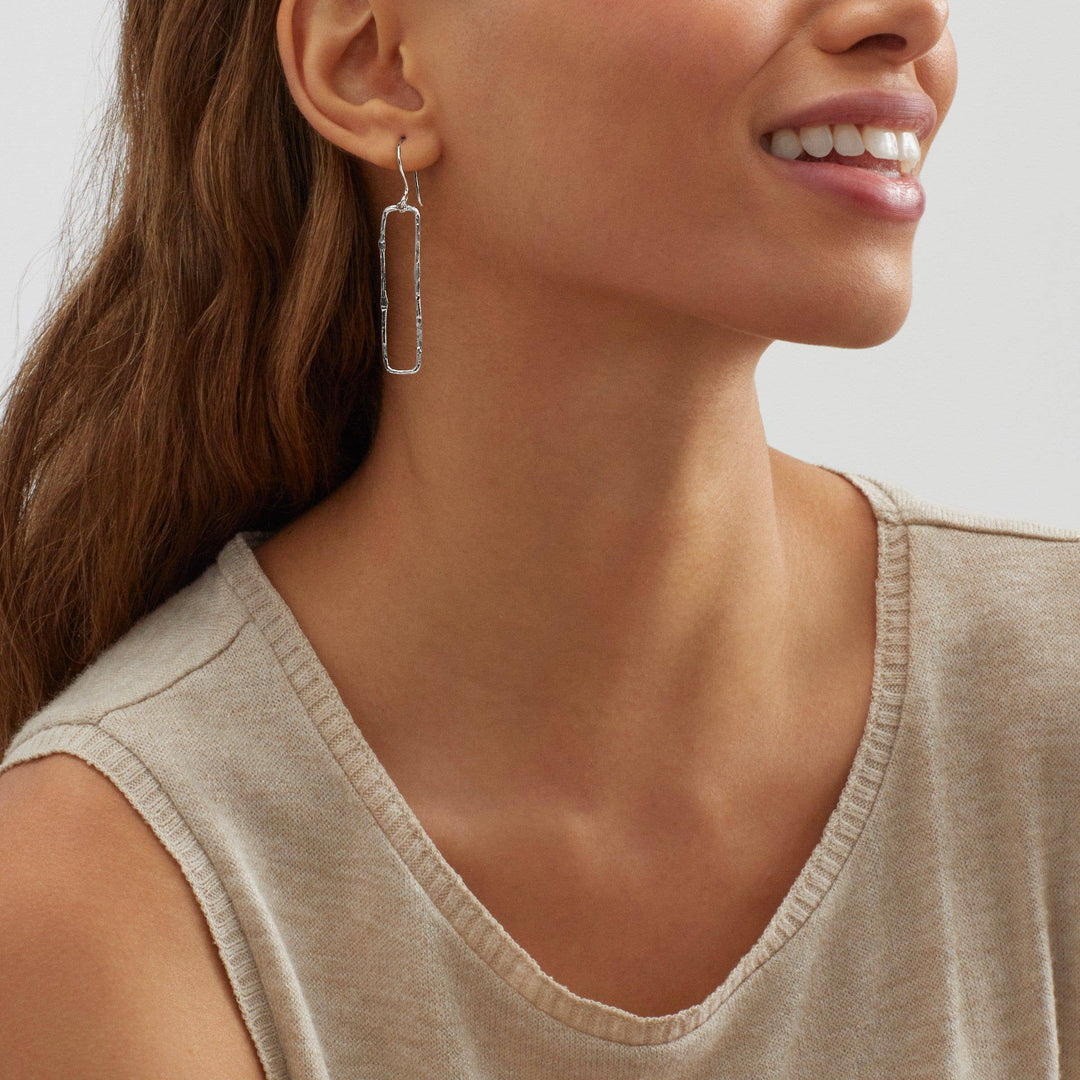 'Balancing Act' Hammered Sterling Silver Earring